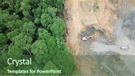  Presentation with palm oil - Presentation theme featuring photo rainforest jungle in borneo background and a ocean colored foreground