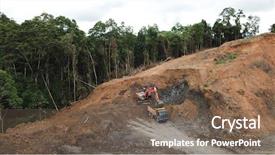  Presentation with palm oil - Slide set consisting of photo rainforest jungle in borneo background and a violet colored foreground