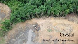  Presentation with palm oil - PPT theme with photo rainforest jungle in borneo background and a soft green colored foreground