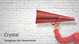  Presentation with announcement - Audience pleasing PPT theme consisting of make your announcement mixed media backdrop and a light gray colored foreground