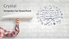  Presentation with announcement - Audience pleasing PPT theme consisting of make your announcement mixed media backdrop and a light gray colored foreground