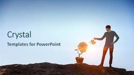  Presentation with media - Presentation with make your income grow mixed background and a sky blue colored foreground