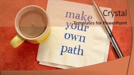  Presentation with career path a symbol - Audience pleasing slides consisting of make your own path -hadwriting backdrop and a  colored foreground