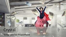  Presentation with work - Beautiful presentation theme featuring make-your-savings-work backdrop and a light gray colored foreground