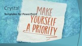  Presentation with personal care - Slide set featuring make-yourself-a-priority-inspirational background and a light blue colored foreground