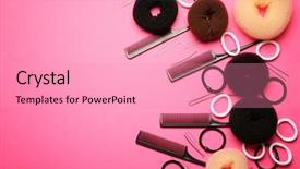 Presentation with accessories - Slides featuring makerspace - accessories for hairstyle on pink background and a coral colored foreground