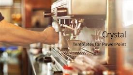  Presentation with cafe - Beautiful PPT layouts featuring makerspace - barista cafe making coffee preparation backdrop and a coral colored foreground