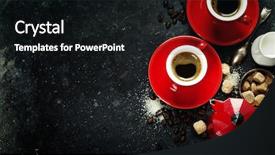  Presentation with dark - Amazing PPT theme having makerspace - coffee composition on dark background backdrop and a  colored foreground