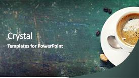  Presentation with dark - Slide deck having makerspace - coffee composition on dark background background and a ocean colored foreground