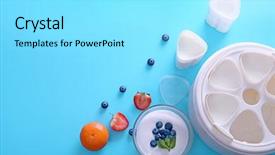  Presentation with yogurt - Cool new slides with makerspace - composition with tasty homemade yogurt backdrop and a arctic colored foreground