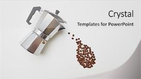  Presentation with coffee beans - Theme enhanced with makerspace - italian coffee maker and fresh background and a light gray colored foreground