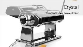  Presentation with precision metal machining by vertical - PPT layouts enhanced with makerspace - metal pasta maker machine isolated background and a light gray colored foreground