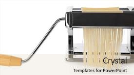  Presentation with dough - Colorful slide deck enhanced with makerspace - metal pasta maker machine backdrop and a lemonade colored foreground