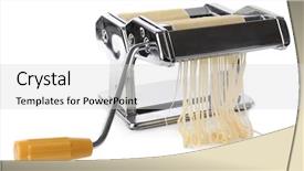  Presentation with precision metal machining by vertical - Beautiful presentation theme featuring makerspace - metal pasta maker machine backdrop and a light gray colored foreground