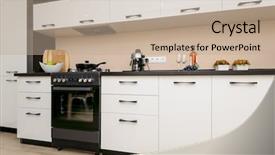  Presentation with kitchen design - Colorful presentation theme enhanced with makerspace - modern spacioius black and white backdrop and a mint green colored foreground