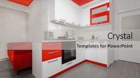  Presentation with kitchen design - Amazing slide set having makerspace - modern spacioius red and white backdrop and a light gray colored foreground