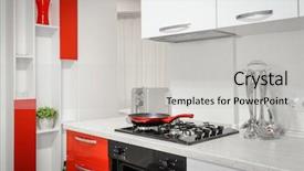  Presentation with kitchen design - Colorful PPT theme enhanced with makerspace - modern spacioius red and white backdrop and a light gray colored foreground