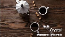  Presentation with sugar cane - PPT theme enhanced with makerspace - two cups of espresso background and a wine colored foreground