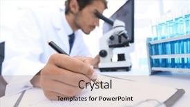  Presentation with note - Cool new presentation design with makes a note of experiment backdrop and a coral colored foreground