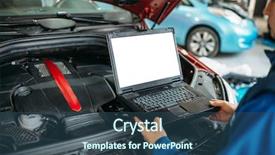  Presentation with diagnostics - Amazing PPT layouts having makes computer diagnostics of car backdrop and a ocean colored foreground