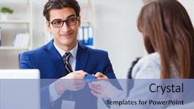  Presentation with cyber credit card crime - Beautiful slide deck featuring makes payment with credit card backdrop and a teal colored foreground