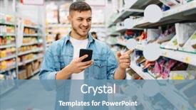  Presentation with egyptian man in make up - Beautiful slides featuring makes purchase by the list backdrop and a teal colored foreground