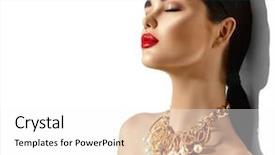  Presentation with fashion accessories - Cool new PPT theme with makeup and trendy golden accessories backdrop and a white colored foreground