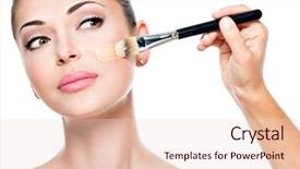  Presentation with makeup artist - Beautiful theme featuring makeup artist applying liquid tonal backdrop and a lemonade colored foreground