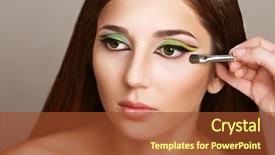  Presentation with makeup artist - Colorful slide deck enhanced with makeup artist applying makeup backdrop and a tawny brown colored foreground