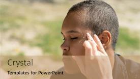  Presentation with makeup artist - Beautiful slide deck featuring makeup-artist-applying-star-glitter backdrop and a coral colored foreground