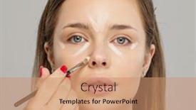  Presentation with makeup artist - Presentation design enhanced with makeup-artist-or-stylist-applies background and a coral colored foreground