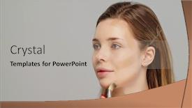  Presentation with makeup artist - PPT layouts having makeup-artist-or-stylist-applies background and a mint green colored foreground