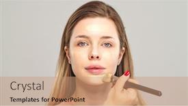  Presentation with makeup artist - Slide set consisting of makeup-artist-or-stylist-applies background and a coral colored foreground