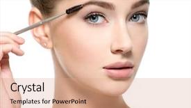  Presentation with eyelashes - Beautiful slides featuring eyeball - girl makes makeup beautiful woman backdrop and a coral colored foreground