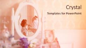  Presentation with bride and groom at wedding - Presentation theme having makeup bride before the wedding background and a  colored foreground