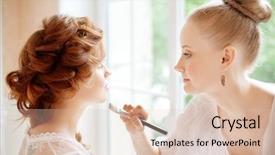  Presentation with bride - Slide deck consisting of makeup bride before the wedding background and a lemonade colored foreground