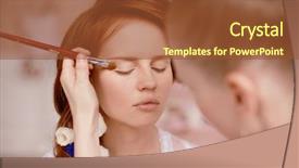  Presentation with bride and groom at wedding - Cool new presentation theme with makeup bride on the wedding backdrop and a tawny brown colored foreground