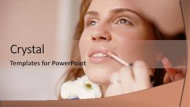  Presentation with bride - Beautiful theme featuring makeup bride on the wedding backdrop and a coral colored foreground