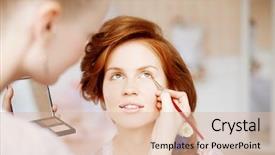  Presentation with wedding - Theme enhanced with makeup bride on the wedding background and a lemonade colored foreground