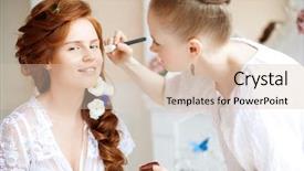  Presentation with wedding - PPT layouts enhanced with makeup bride on the wedding background and a lemonade colored foreground