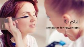  Presentation with wedding - Slide set consisting of makeup bride on the wedding background and a  colored foreground