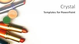  Presentation with cosmetics - Presentation theme consisting of makeup-brush-and-cosmetics background and a white colored foreground