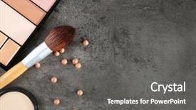  Presentation with cosmetics - Colorful theme enhanced with makeup-brush-and-cosmetics backdrop and a gray colored foreground