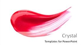  Presentation with brush stroke - Audience pleasing presentation theme consisting of makeup-brush-stroke-red-lip backdrop and a white colored foreground