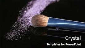  Presentation with eye shadow - Cool new PPT theme with makeup brush with eye shadow on dark background backdrop and a black colored foreground