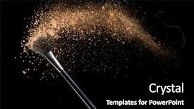  Presentation with powder - Colorful presentation design enhanced with makeup brushes - isolated make-up powder with brush backdrop and a black colored foreground
