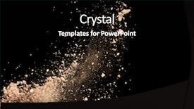  Presentation with powder - Slide set having makeup brushes - make-up powder isolated on black background and a black colored foreground