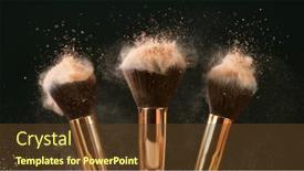  Presentation with brushes makeup - Amazing slide set having makeup-brushes-touch-each backdrop and a tawny brown colored foreground