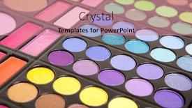  Presentation with colorful eye - Presentation design having pink black - makeup colorful eye shadow palettes background and a coral colored foreground