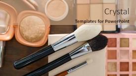  Presentation with nobody - Amazing slide set having makeup-cosmetic-collection-closeup-nobody backdrop and a coral colored foreground